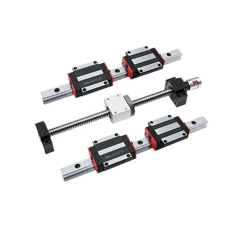 Premium High Precision Linear Guide Rail Kit With Smooth HGR25 Square Rails And HGH25CA Slides Plus SFU3205 Ball Screw For Serious CNC Builds And DIY Projects That Need Rock Solid Motion Control. HGR25 rails with HGH25CA blocks and SFU3205 screw
