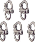 Pack of five Badass Two Inch Fixed Eye Snap Shackles crafted from premium SS316 stainless steel for marine use.