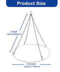 24 Inch Round Ceiling Canopy Hoop Hardware Kit White Metal For Ceiling Drape Hanging Ring, Easy Install Drape Kit For Wedding Ceremony Decor, Ceiling Draping Hoop Ring With Mounting Hardware, Drapes Not Included.