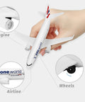 Hand holding 1/400 Scale British Plastic Airplane Model For Collectors And Display, Super Dope Diecast Mini Plane With Realistic Finish