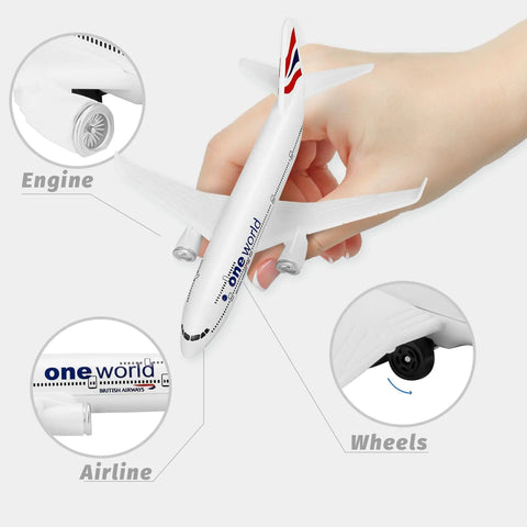 Hand holding 1/400 Scale British Plastic Airplane Model For Collectors And Display, Super Dope Diecast Mini Plane With Realistic Finish