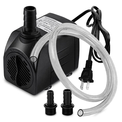 Quiet Submersible Pump 400 GPH with 5 Ft Tubing for Pond Fountain Aquarium Fish Tank Hydroponics No Frills 25W