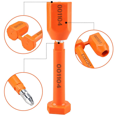 Rock Solid Shipping Container Bolt Seals 100 Pack Orange Steel Core Locks With Dead Simple Progressive Numbering For Bulletproof Cargo Security That Keeps Your Freight Locked Down Tight