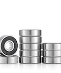 10-pack of premium 608RS bearings 2RS for skateboards, scooters, and 3D printers, featuring double sealed rubber shields and pre-lubricated design.