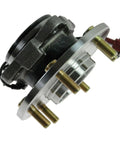 Close-up of heavy-duty front and rear wheel hub and bearing assembly kit for Infiniti QX56 2004-2007, Nissan Armada 2005-2007.