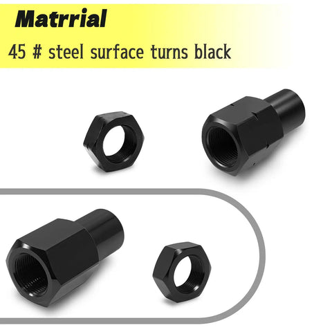 Trail Ready Heavy Duty 7/8 By 18 Jam Nut Kit With Left And Right Weld Bung Adapters For Four Link Suspension Rod Ends Off Road Rig Builders Built Like A Tank Zinc Coated Steel Hardware jam nuts and adapters black steel finish
