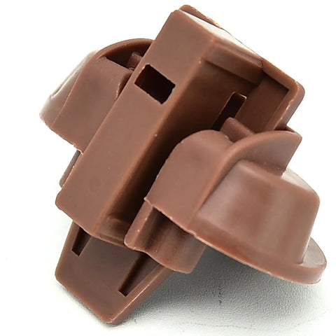 Game Changer Three Pack Plastic Center Mount Drawer Track Glides showing a brown polypropylene slide for cabinet repair.