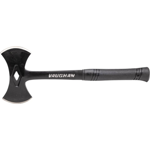 Stealth Dual Bit Axe For Outdoors Beefy Built Hand Axe With Steel Handle And Shock Block Grip Ideal For Camp Tasks Woodcutting Trail Clearing And Property Maintenance Made In USA RSA16 VN32410 showing steel handle and dual-edge design.