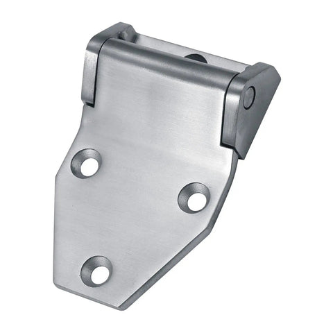 Heavy Duty Stainless Steel Barn Hinges for Gate and Shed Door Hardware with Smooth Silky Operation Rust Proof Gate Hinges for Wooden Fence Box and Wardrobe Strong Bearing Design Built to Take a Beating 4.3in close-up view.