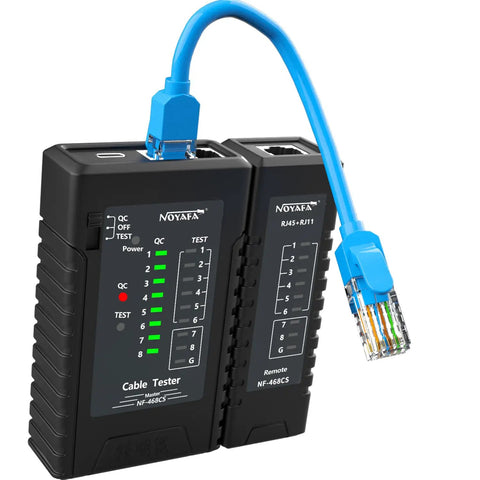 Go To RJ45 RJ11 RJ12 Cable Tester For Cat5 Cat5E Cat6 Cat6A POE With Remote Viewing And Wire Mapping To Detect Shorts Open Crossed Pairs