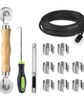 DIY Five In One Window Screen Repair Kit With Screen Roller Tool Spline Removal Hook And Clips 32 Feet Retainer Spline And Screen Cutter.