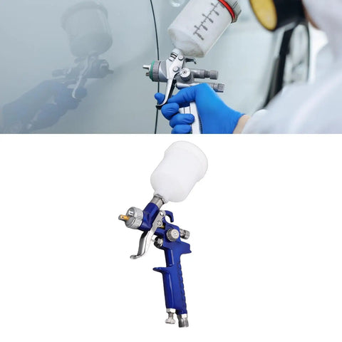 Heavy Duty Gravity Feed Hvp Spray Gun With 1.0Mm Brass Nozzle serving smooth coverage and 100ml cup for auto detailing.