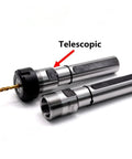 Top Shelf Heavy Duty Floating Tap Holder For Cnc Milling And Lathe Tasks Ter16 Ter20 Ter25 C16 C20 C25 showing telescopic design and drill bit.
