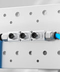 2 Pack Aluminum Air Manifold 3 Way 5 Port Pneumatic Distribution Block For Air Compressor With One Quarter Inch NPT Output Ports And One Half Inch NPT Inlet Inline Splitter For Your Air Tool Setup