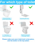 Usage guide for 2 Inch Dual Flush Toilet Valve Repair Kit For Two Piece Toilets With Top Push Button. Images showing compatible toilet types.