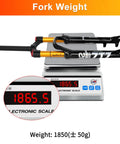 Ultralight Air Suspension Front Fork For XC/AM Mountain Bikes, 120mm Travel on scale showing 1865.5g weight