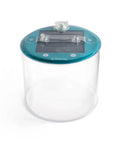 Luci Original Solar Inflatable Camping Lantern With USB C Recharge, showing clear body and blue top, for outdoor use