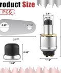 Dimensions of Heavy Duty 12V 50A Push Button Starter Switch With Weatherproof Rubber Cover for engine start.