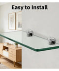 Heavy Duty Zinc Alloy Adjustable Glass Shelf Brackets For Shower Glass And Floating Shelves 30 Pack on wall with decor
