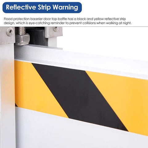 Heavy Duty Aluminum Garage Door Flood Barrier Detachable Water Prevention Shield With Sealing Strip For Driveway Warehouse reflective strip detail