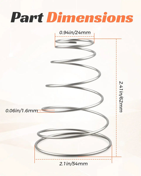 Dimensions of Conical Spring Replacement Coil For GO 210 Series Electric Carpet Stapler Parts