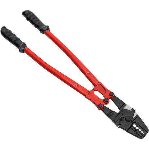 24 Inch Heavy Duty Hand Swager Crimper Tool With Five Dies From One Sixteenth To Three Sixteenths For Crimping Copper And Aluminum