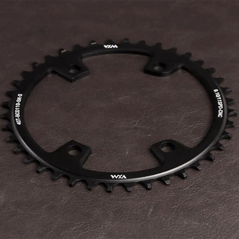 42T 110BCD 4 Bolt CNC Aluminum Narrow Wide Chainring For Road Bike Single Chainring Sprocket on dark surface