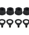 Three Eighths Inch Bike Axle Nut and Hub Washer Kit for Front and Rear Wheels, 4 flange nuts, 4 safety washers displayed