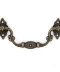 4 Pack Vintage Antique Brass Bail Pull Handles For Wooden Drawers Cabinets And Cupboards, Medium Size, retro diamond base
