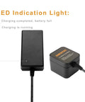 8V Li Ion Charger For Pod Style Battery Compatible With DCB080 DCF680N1 DW4390 DCF680N2 DCF680G2 shown with LED indication light.