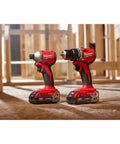 M18 Trade Compact Brushless Two Tool Combo Kit with Drill Driver and Impact Driver in construction setting
