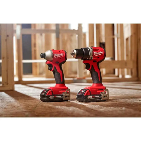 M18 Trade Compact Brushless Two Tool Combo Kit with Drill Driver and Impact Driver in construction setting