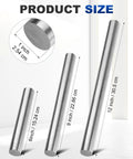 Three cold rolled 1018 steel bars in sizes 6, 9, and 12 inches, 1 inch diameter, shown. Highlight on 9-inch bar for Two Pack 9 Inch By 1 Inch Cold Rolled 1018 Steel Bars For Metalworking, Shafts, Gears, Lathes, DIY Projects, Pro Grade, Unpolished Finish, Tight Tolerances, Heavy Duty Round Rods.