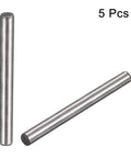 Image showing two of the Three Sixteenth Inch By Two Inch Dowel Pins In Heat Treated Alloy Steel For Extra Hardness And Bright Finish Heavy Duty Precision Alignment And Anti Rust And corrosion Protection Vibration Polished Surface Durable Set Of Five, with "5 Pcs" text.