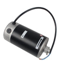 Premium Brushed DC Motor Designed For Mini Lathe Work Hella Tough 600 Watt Powerhouse Runs On 110 Volts Spins At Six Thousand Rpms With Thick Iron Body And Zero Vibration, shown from side with electrical connections.