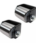 Heavy Duty Weld On Iron Micro Mini 2 Inch Trailer Roller Set for Low Profile Trailers With Grease Fitting and Steel Skid Wheel Replacement Two Pack Bundle