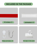 Self Adhesive Curtain Track Kit No Drill Wall Mount Easy To Install Curtain Rails With Adhesive Rod For Damage Free Hanging 4 Feet 48 Inches White Finish Ideal For Quick No Drill Window Treatments. Included parts: 16-inch tracks, connectors, pulleys, hooks, and end caps