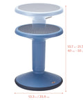 SitWell Wobble Stool With Adjustable Height For Active Seating In Classrooms And Libraries, powder blue, adjustable base
