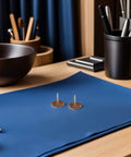 Top Tier Round Cap Roofing Nails With Insulation Washers Brown House Wrap Fasteners For Felt Foam Board And Weather Guard Sheathing 200 Piece Kit on blue fabric.