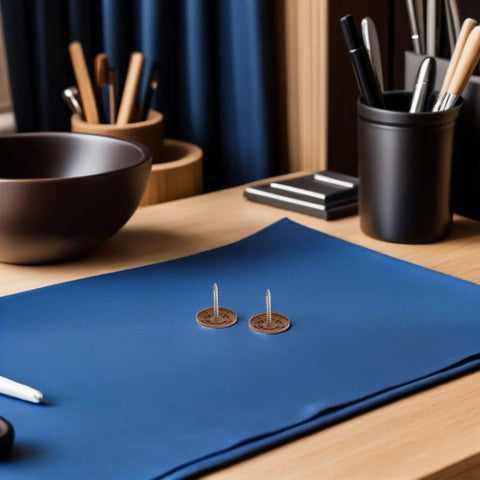 Top Tier Round Cap Roofing Nails With Insulation Washers Brown House Wrap Fasteners For Felt Foam Board And Weather Guard Sheathing 200 Piece Kit on blue fabric.
