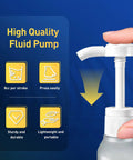 Heavy Duty Fluid Transfer Pump For 28 MM Quart Bottles With Flex Hose And Dual Tubes showing easy press design and durable materials.