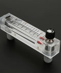 Lzm 15T Liquid Flow Meter Panel Mount With Clear Acrylic Body For Precise Gpm Water Coolant Monitoring Adjustable Flow Rate Zg 1/4 Inch Female Bspt Thread on black background