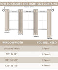 Guide for choosing curtain size with window width and panel number for Floral Blackout Curtains For Bedroom And Nursery With 84 Inch Length Two Panels Tieback Drapes Thermal Soundproof Room Darkening And Light Filtering Farmhouse Style For Living Room.