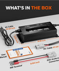 Beefed-Up 24V LiFePO4 Battery Charger, 40A Smart AC-DC Fast Charger with Anderson Connector, components unpacked