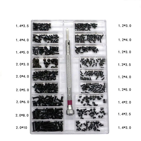 Miniature Screw Set Kit With Three Kinds Flat Countersunk Machine Screws Assortment Box Tool Box For Repair Pros And DIYers