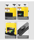 Heavy Duty Fully Automatic Electric Wire Stripper showing detailed operation instructions and settings for efficient cable peeling.