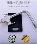Brushed el Kitchen Faucet with 360° SwivelDual Handle Drinking Water Filter TapDeck Mounted Sink Mixer3-Way Design for Home & Kitchen Use - Ausious Clouds LWX on a scale showing weight.