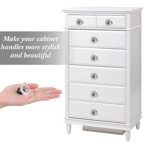 12 Pack Crystal Cabinet Knobs 35 Millimeter Matte Black Vintage Glass Drawer Knobs Decorative Dresser Drawer Pulls Handles