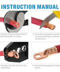 Instruction manual for Heavy Duty Battery Cable Lug Crimping Tool For 1/0 2/0 3/0 4/0 AWG Lugs with step-by-step guide.