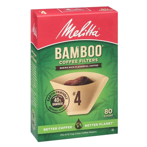 Box of Size Four Cone Bamboo Coffee Filters Pack Of Six 480 Total Fits All 8 To 12 Cup Cone Makers And Pour Overs Compostable
